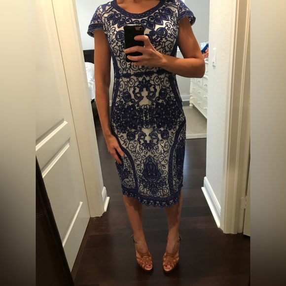 Yoana Baraschi Dresses & Skirts - Yoana Baraschi Blue/White Dress Size 6/S/M.